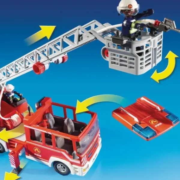 Playmobil Playmobil<9463 - Camion Pompiers Echelle Pivotante City Action