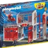Playmobil Playmobil<9462 - Caserne De Pompiers Et Helicoptere City Action