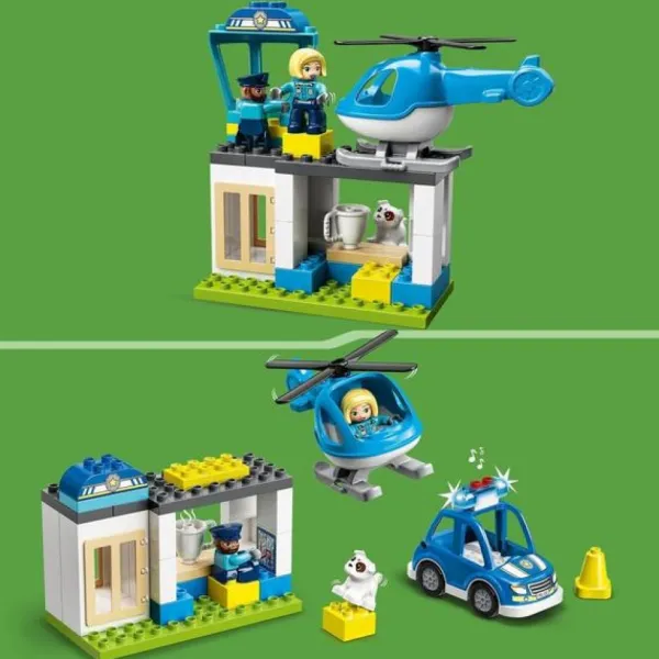 LEGO 1Er Age<10959 - ® Duplo - Le Commissariat Et L'Helicoptere De La Police