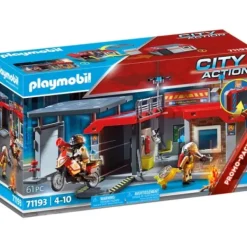 Playmobil Playmobil<71193 - City Action - Caserne De Pompiers Transportable