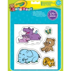 Crayola Découpage, Collage, Pliage<120 Gommettes Geantes Animaux