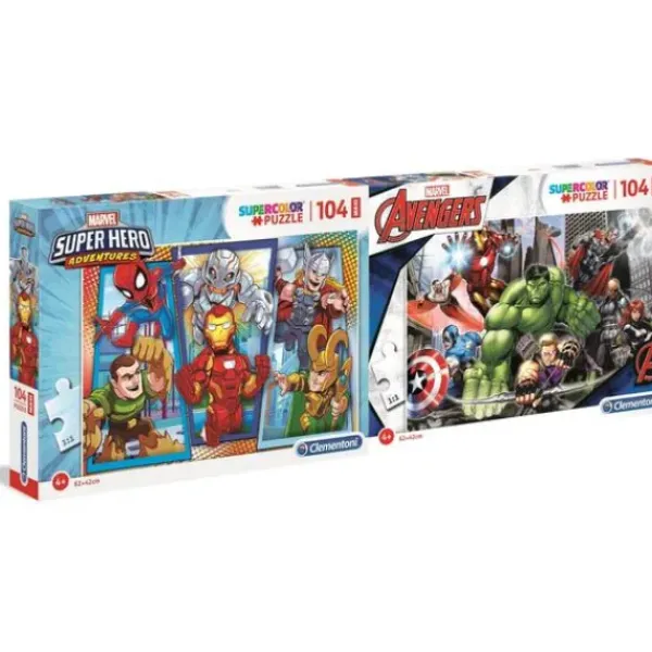 Clementoni Puzzles Enfants De 50 À 249 Pièces<2 Puzzles 104 Pcs, Marvel Avengers -