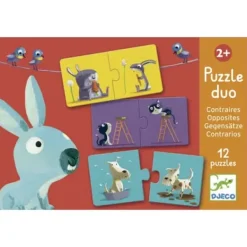 Djeco Puzzle Bébé / Enfant<12 Puzzles 2 Pieces Contraires