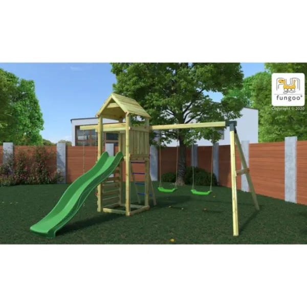 Fungoo Aires De Jeux<Aire De Jeux Gaia Avec Toboggan Et Balancoires