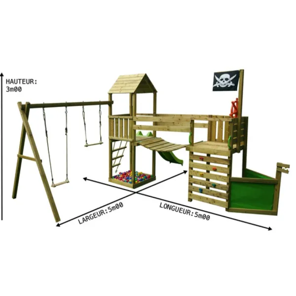 BnB Wood Aires De Jeux<Aire De Jeux Viking Avec Tour Et Portique