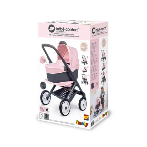 Smoby Poussettes Poupons<Bebe Confort - Combi Poussette + Landau 3 En 1 - Roues Silencieuses