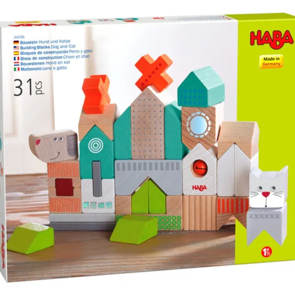 Haba Planchettes Et Construction En Bois<Blocs De Construction En Bois Chien Et Chat