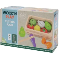 WOOD N PLAY Cuisine Et Dinette<Cagette De Fruits Et Legumes En Bois A Découper