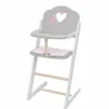 LOVE BEBE Accessoires Poupons<Chaise Haute Poupon En Bois 60 Cm