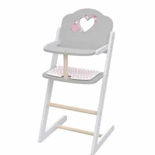 LOVE BEBE Accessoires Poupons<Chaise Haute Poupon En Bois 60 Cm