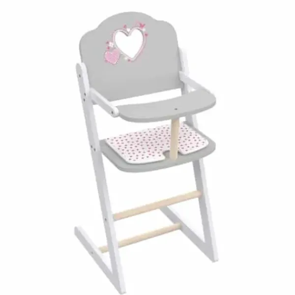 LOVE BEBE Accessoires Poupons<Chaise Haute Poupon En Bois 60 Cm