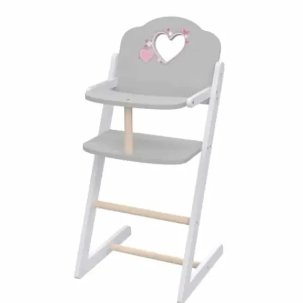 LOVE BEBE Accessoires Poupons<Chaise Haute Poupon En Bois 60 Cm