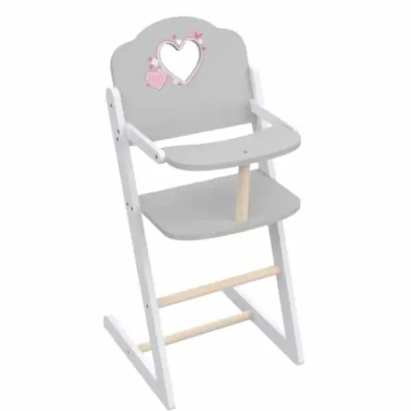 LOVE BEBE Accessoires Poupons<Chaise Haute Poupon En Bois 60 Cm