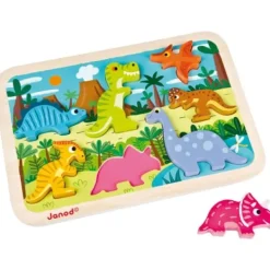 Janod Puzzle Bébé / Enfant<Chunky Puzzle Bois Dinosaures