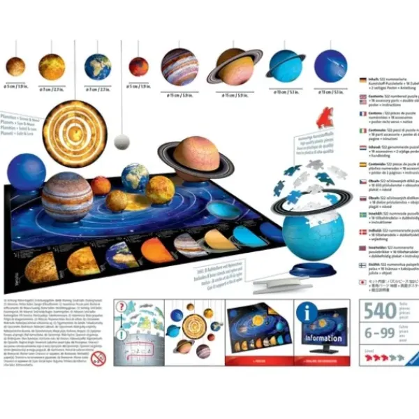 Ravensburger Puzzles 3D<Coffret 8 Puzzles 3D - Systeme Solaire