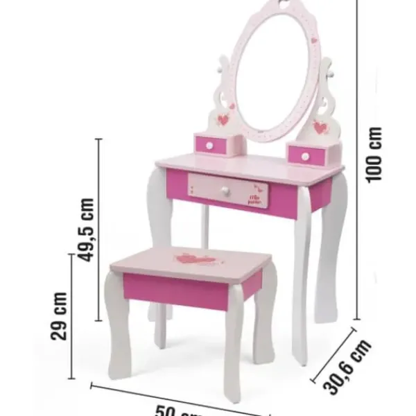 Miss Fashion Faire Comme Les Grands<Coiffeuse En Bois Avec Miroir Led