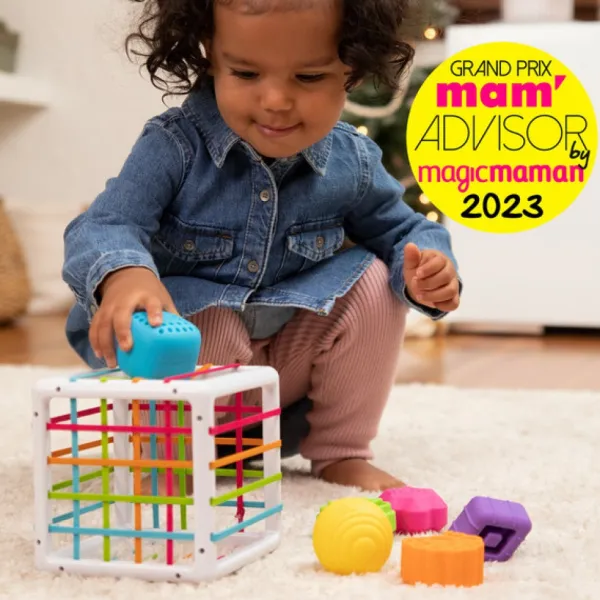 Fat Brain Toys Jouets À Emboîter, À Empiler<Cube A Formes Sensorielles Inny Bin