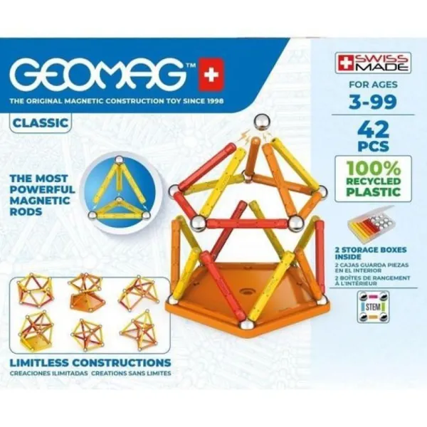 Geomag Constructions Magnétiques, Billes< - Ecofriendly 42 Pieces Color