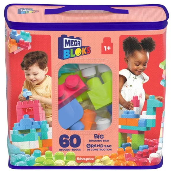 Mega Bloks 1Er Age<Grand Sac De Construction 60 Briques - Rose