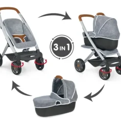 Smoby Poussettes Poupons<Landau Bebe Confort 3 En 1 Gris