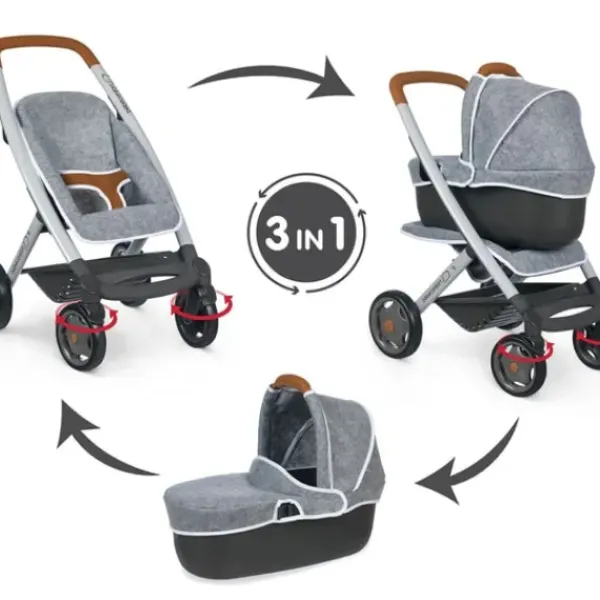 Smoby Poussettes Poupons<Landau Bebe Confort 3 En 1 Gris