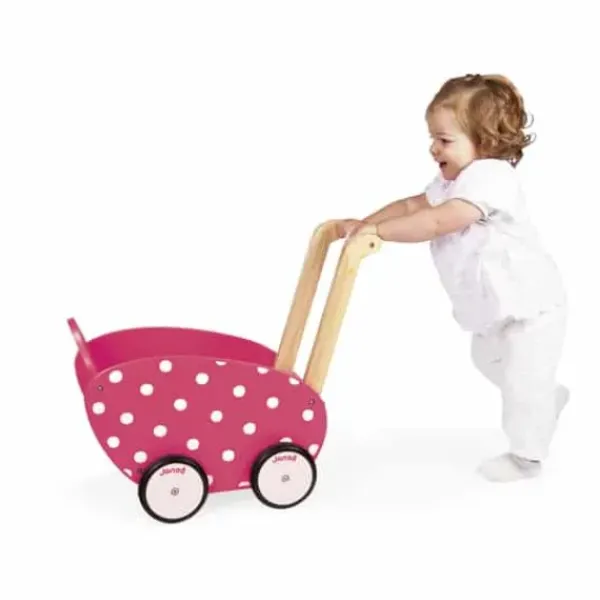 Janod Poussettes Poupons<Landau Framboisine En Bois