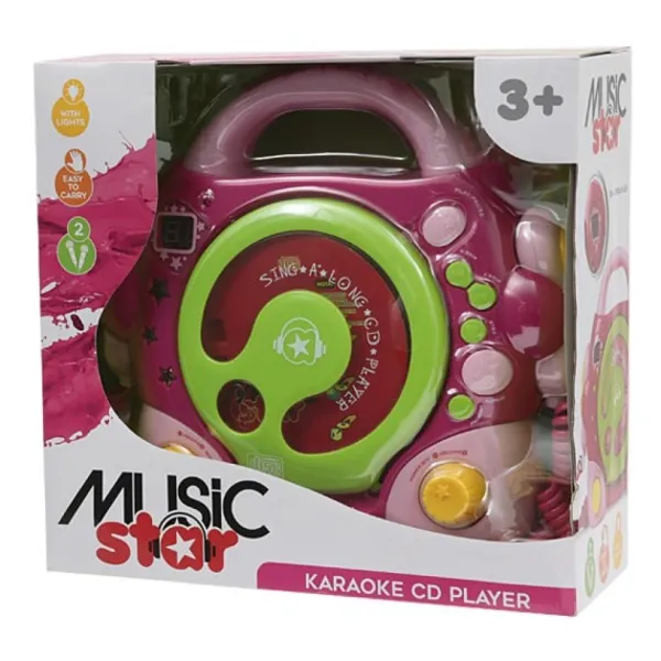 Music Star Micros Et Karaoké<Lecteur Cd 2 Micros Rose