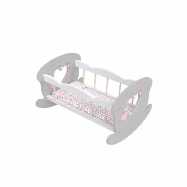 LOVE BEBE Accessoires Poupons<Lit A Bascule En Bois Pour Poupon