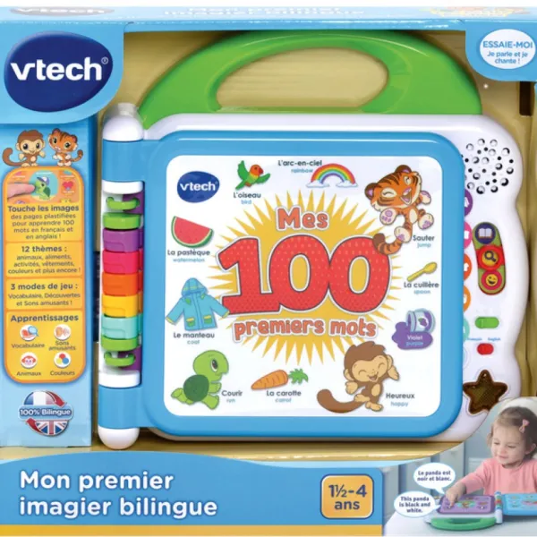 VTech Activités D'éveil<Livre Interactif - Mon Premier Imagier Electronique Bilingue