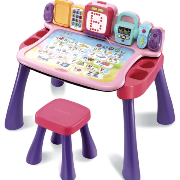 VTech Tableaux, Ardoises<Magi Bureau Interactif 4 En 1 Rose
