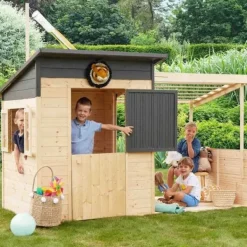 Soulet Cabanes Et Maisonnettes<Maison En Bois Avec Pergola Santa Barbara