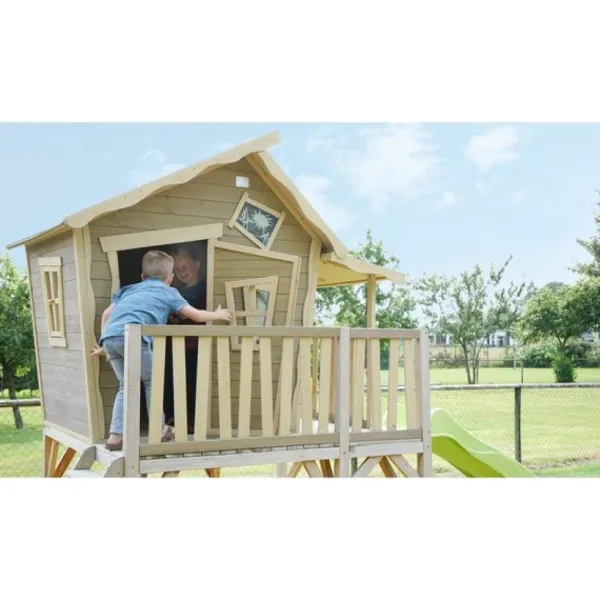 Exit Toys Aires De Jeux<Maison En Bois Crooky 550 Avec Toboggan Et Bac A Sable
