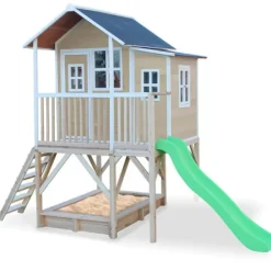 Exit Toys Aires De Jeux<Maison En Bois Loft 550 Avec Bac A Sable Et Toboggan