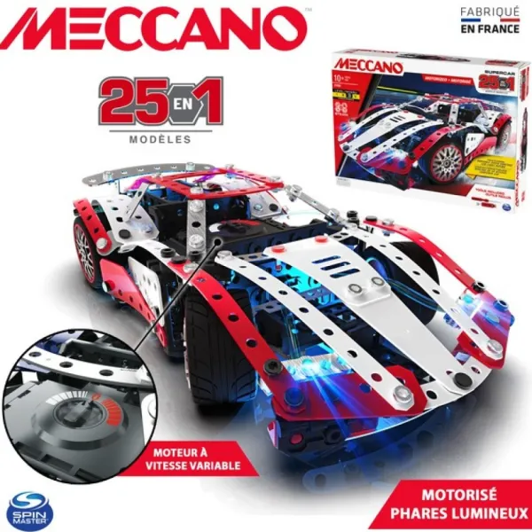 Meccano Meccano, Engrenages< - Supercar 25 Modeles Motorises