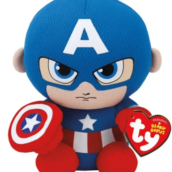 TY Peluches Super-héros Et Personnages<Peluche Beanie Babies Marvel - Captain America 15 Cm