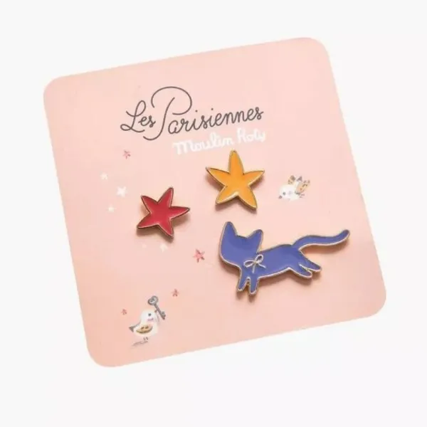 Moulin Roty Bijoux & Montres Enfants<Pin'S Chat Et Etoiles