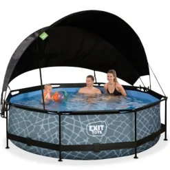 Exit Toys Bouées Jeux Gonflables Et Piscines<Piscine Stone 300 X 76 Avec Pompe Filtrante Et Voile D'Ombrage