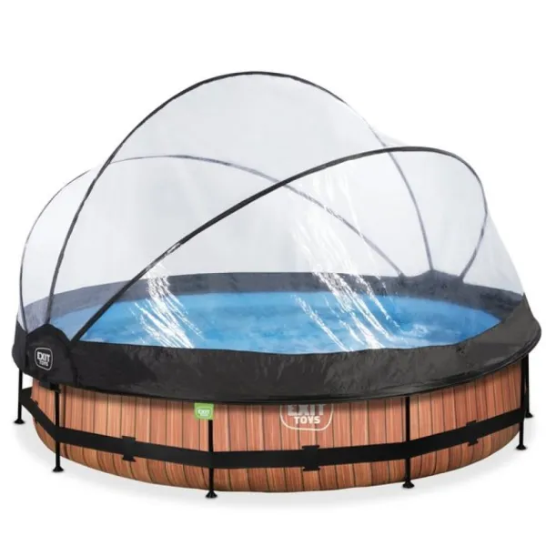 Exit Toys Bouées Jeux Gonflables Et Piscines<Piscine Wood 360 X 76 Avec Pompe Filtrante Et Dome