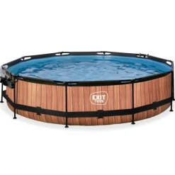 Exit Toys Bouées Jeux Gonflables Et Piscines<Piscine Wood 360 X 76 Avec Pompe Filtrante Et Dome