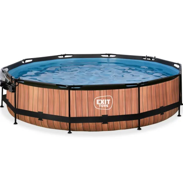 Exit Toys Bouées Jeux Gonflables Et Piscines<Piscine Wood 360 X 76 Avec Pompe Filtrante Et Dome