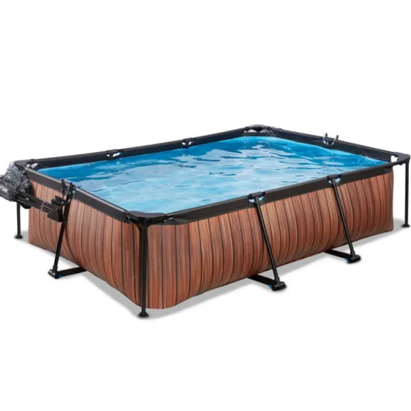 Exit Toys Bouées Jeux Gonflables Et Piscines<Piscine Wood 300 X 200 X 65 Avec Pompe Filtrante Et Dome