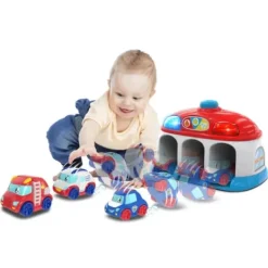 WOOD N PLAY Garages Et Circuits<Piste De Voiture En Bois 4 Véhicules
