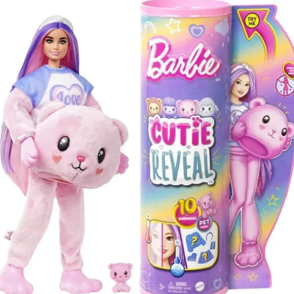 Mattel Barbie Et Poupées Mannequin<Poupee Barbie Cutie Reveal Ourson Rose