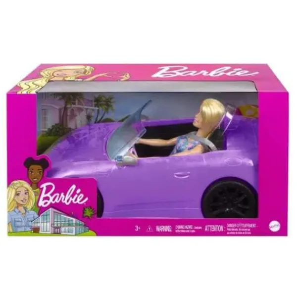 Mattel Barbie Et Poupées Mannequin<Poupee Barbie Et Sa Voiture Decapotable