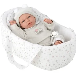 LOVE BEBE Poupons<Poupon Qui Pleure Gabriel Avec Couffin 40 Cm