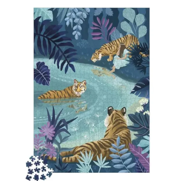 Janod Puzzle 1500 À 3000 Pièces<Puzzle 1000 Pieces - Tigres Au Clair De Lune