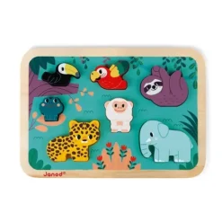Janod Puzzle Bébé / Enfant<Puzzle Chunky En Bois - La Jungle - Partenariat Wwf®
