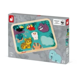 Janod Puzzle Bébé / Enfant<Puzzle Chunky En Bois - La Jungle - Partenariat Wwf®