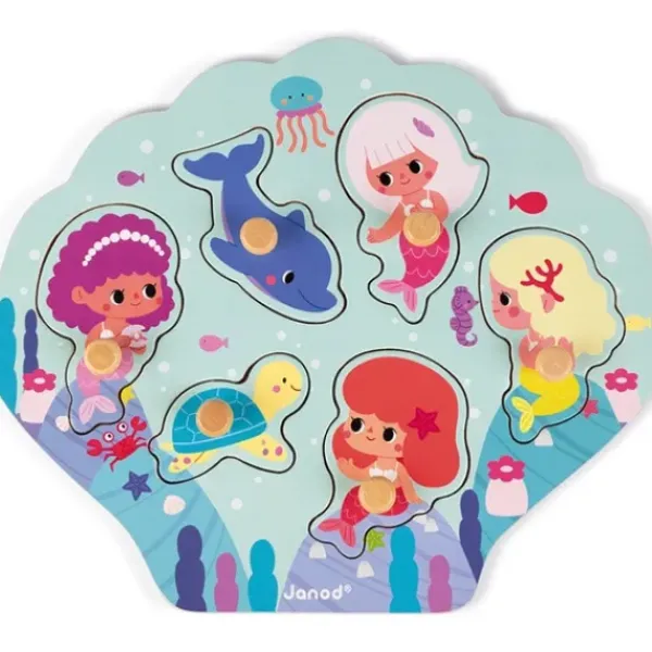 Janod Puzzles Bois<Puzzle En Bois Happy Mermaids 6 Pieces