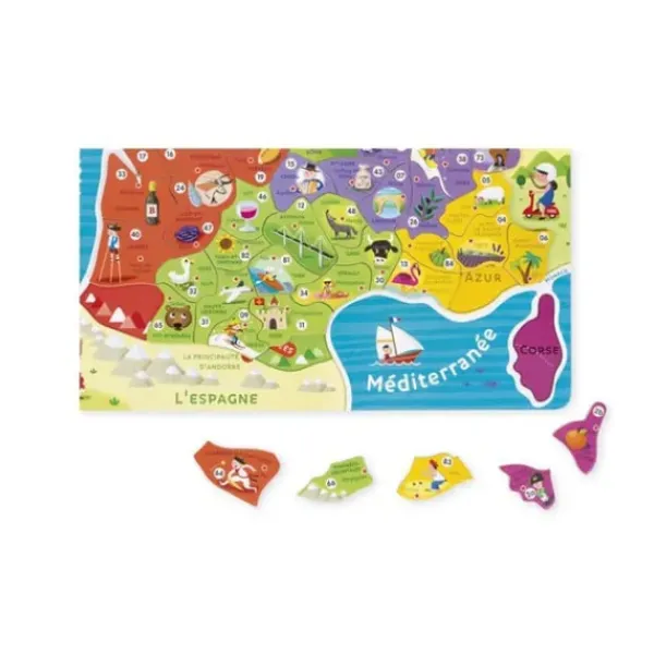 Janod Puzzles Enfants De 50 À 249 Pièces<Puzzle France Magnetique Bois 93 Pieces
